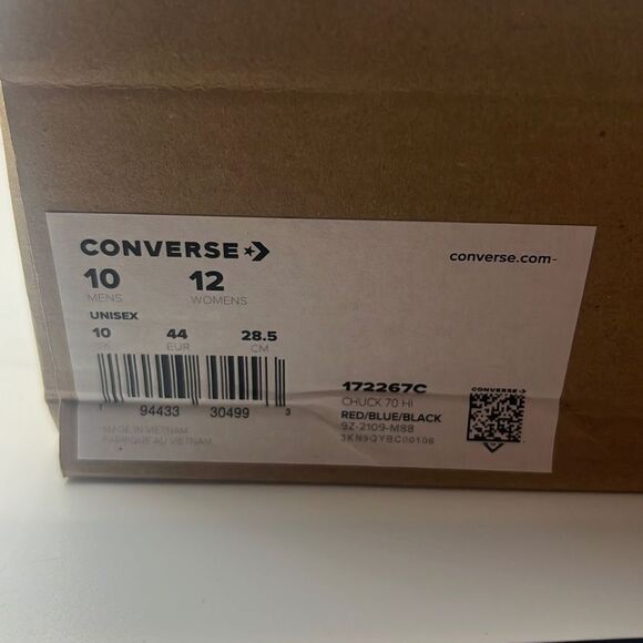 CONVERSE CHUCK 70 HI 'NAVY / RED NWB-unisex Men 10 / women 12 - Picture 8 of 10